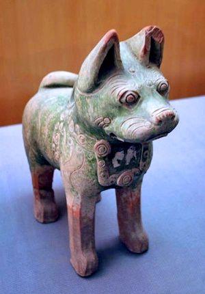 dog, han dynasty, pottery