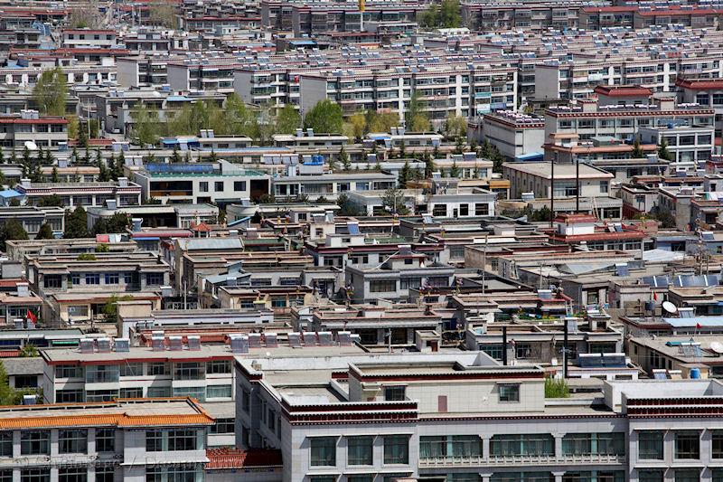 Tibet, Lhasa, modern housing