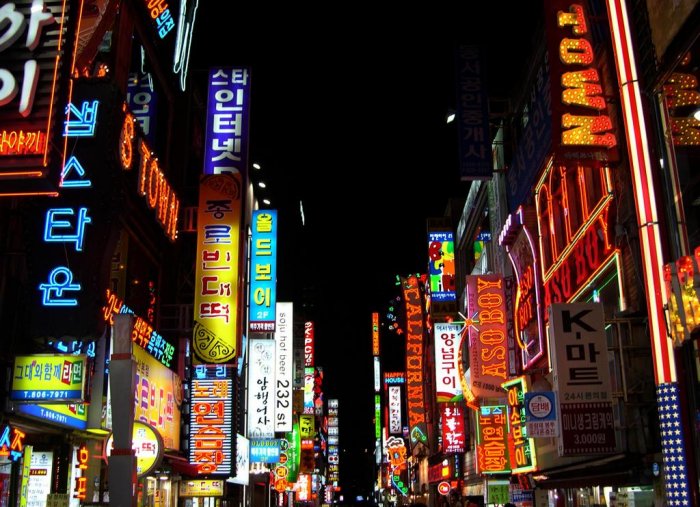 Korea,  Seoul, night, street