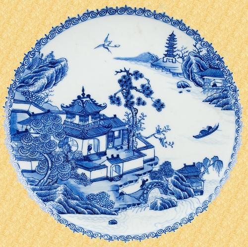 willow pattern,  plate