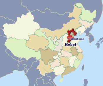 Position of Hebei in China
