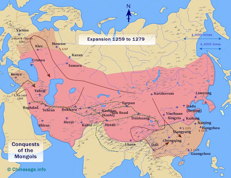 Map of the conquest of the Souther Song 1259-79