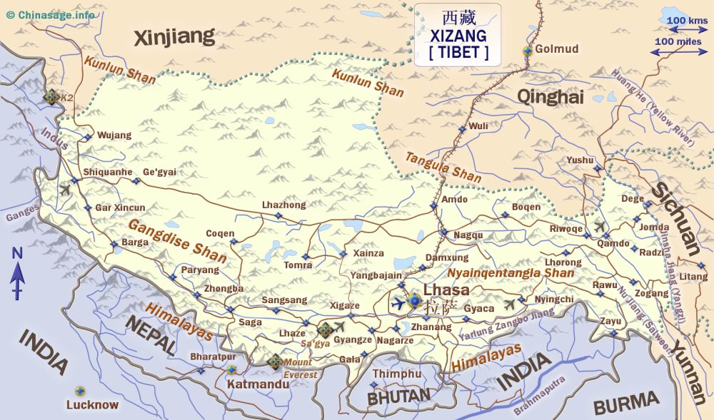 Map of Tibet,Tibet province map